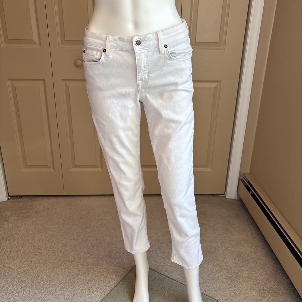LEVEL 99 white, mid-rise, crop jean